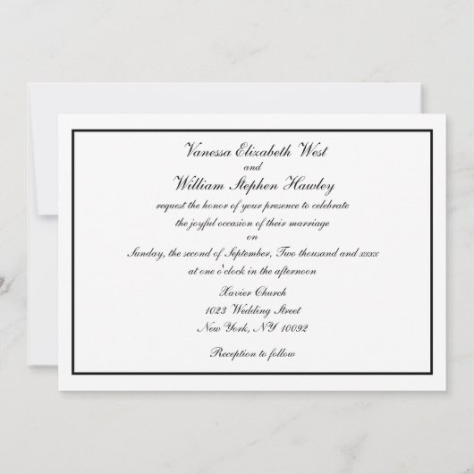 NYC Skyline Brooklyn Bridge Boat BW Etchd Wedding Einladung (Rückseite)