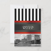 NYC Skyline Brooklyn Bridge Boat Invitation Suite RSVP Karte (Vorderseite)