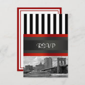 NYC Skyline Brooklyn Bridge Boat Invitation Suite RSVP Karte (Vorne/Hinten)