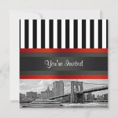 NYC Skyline Brooklyn Bridge, Party Einladung (Vorderseite)