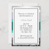 NYC Skyline BW 05 Aquamariner weißer Abschluss Ein Einladung (Rückseite)