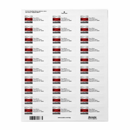 NYC Skyline BW 05 White Red Invite Suite (Vorne)