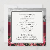 NYC Skyline BW 1A Hochline Blume 1 Hochzeit Einladung (Rückseite)