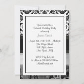 NYC Skyline BW 431 Damask Sweet 16 Party Invite V Einladung (Rückseite)