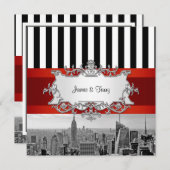 NYC Skyline BW B2 Einladung zur Hochzeit F2 (Vorne/Hinten)