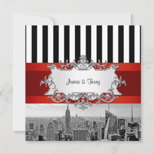 NYC Skyline BW B2 Hochzeits-Einladung F2 Einladung
