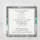 NYC Skyline BW B3 Damask Wedding Einladung F2 (Rückseite)