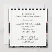 NYC Skyline BW Blk Wht Pink H Sweet 16 Party Einladung (Rückseite)