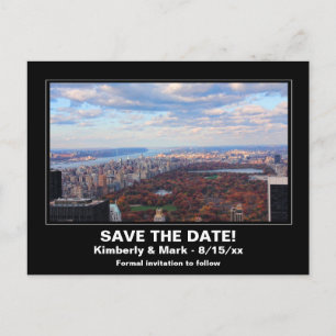 NYC Skyline Central Park von oben Save the Date Ankündigungspostkarte