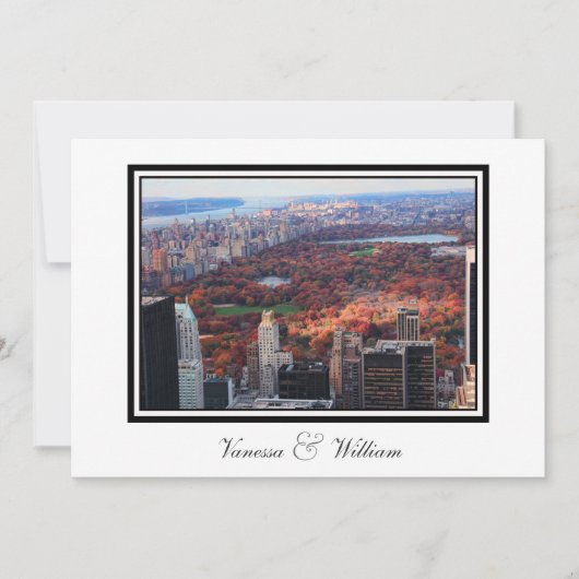 NYC Skyline Central Park von oben Wedite Einladung (Vorderseite)