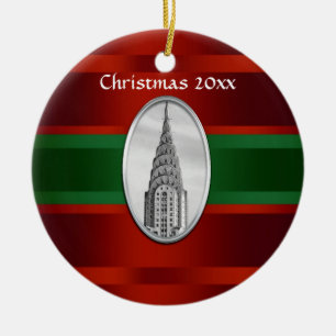NYC Skyline: Chrysler Building Weihnachten #3 Keramikornament