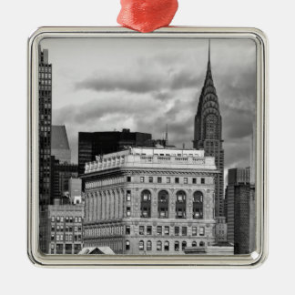 NYC Skyline: Chrysler Gebäude, Flatiron, Citi BW Ornament Aus Metall