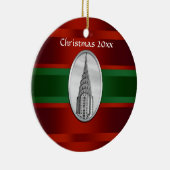 NYC Skyline: Chrysler Gebäude Xmas #3 Keramikornament (Rechts)