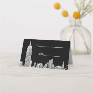 NYC Skyline DIY BG Color Escort Cards #2 Platzkarte