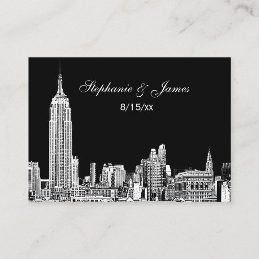 NYC Skyline DIY BG Color Platzkarten #1 (Vorderseite)