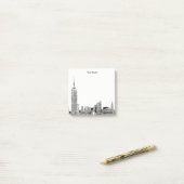 NYC Skyline DIY BG Color Post-it Klebezettel (Auf Schreibtisch)