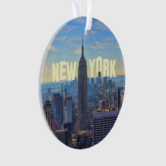 NYC Skyline Emp St Gebäude, World Trade 2C Ornament (Vorderseite)