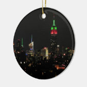 NYC Skyline: Emp St Gebäude Xmas Colors Keramikornament (Links)