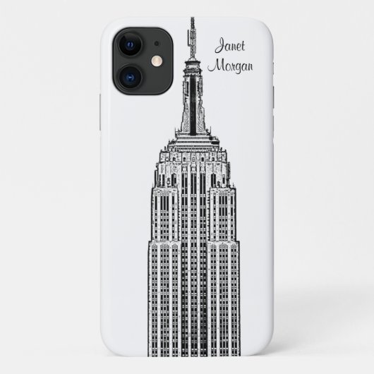 NYC Skyline - Empire State Gebäude Etched look Case-Mate iPhone Hülle (Rückseite)
