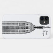 NYC Skyline - Empire State Gebäude Etched look Case-Mate iPhone Hülle (Rückseite (Horizontal))