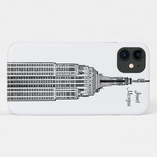 NYC Skyline - Empire State Gebäude Etched look Case-Mate iPhone Hülle (Rückseite (Horizontal))