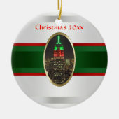 NYC Skyline: Empire State Gebäude Night Xmas #6W Keramikornament (Vorne)