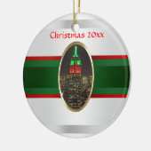 NYC Skyline: Empire State Gebäude Night Xmas #6W Keramikornament (Links)