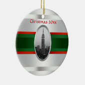 NYC Skyline: Empire State Gebäude Xmas #4W Keramik Ornament (Rechts)