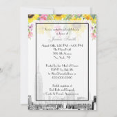 NYC Skyline ESB Etch Look Sonnenblumen Brautparty Einladung (Rückseite)