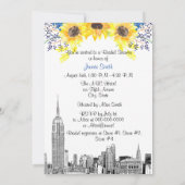 NYC Skyline ESB Etch Sunflower #2 Brautparty Einladung (Rückseite)