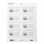 NYC Skyline ESB Round Etched 01 H Water Flasche (Vorne)