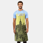 NYC Skyline ESB Top of the Rock Etched Yellow BG Schürze (Getragen)