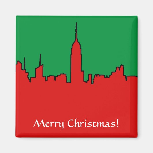NYC Skyline: ESB Weihnachts-Silhouette Magnet (Vorne)