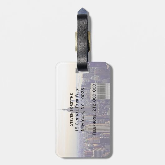 NYC skyline ESB, WTC 4 Gepäckanhänger (Rückseite vertikal)