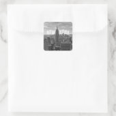 NYC Skyline ESB, WTC BW 2C Quadratischer Aufkleber (Tasche)