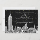 NYC Skyline Etch Starry DIY BG Wedding Invite Einladung (Rückseite)