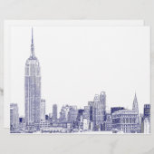 NYC Skyline Etched 01 Blue (Vorne/Hinten)