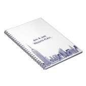 NYC Skyline Etched 01 Blue Notizblock (Rechte Seite)