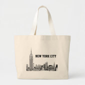 NYC Skyline Etched 01 Jumbo Stoffbeutel (Vorne)
