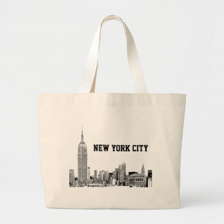 NYC Skyline Etched 01 Jumbo Stoffbeutel