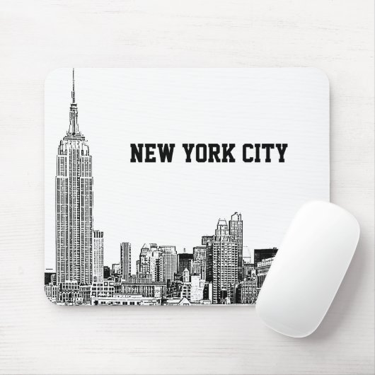 NYC Skyline Etched 01 Mousepad (Mit Mouse)