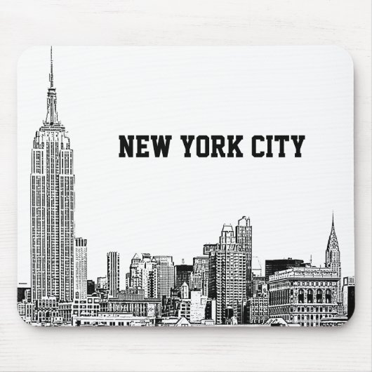 NYC Skyline Etched 01 Mousepad (Vorne)