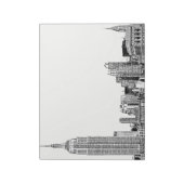 NYC Skyline Etched 01 Notizblock (Rotiert)