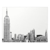 NYC Skyline Etched 01 Notizblock (Vorderseite)