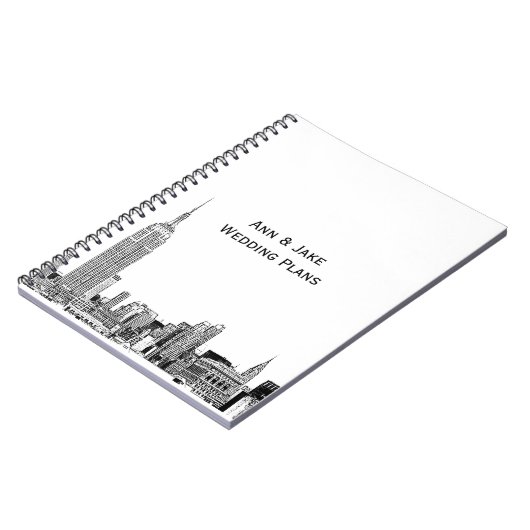 NYC Skyline Etched 01 Notizblock (Linke Seite)