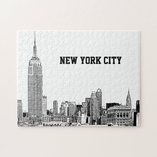 NYC Skyline Etched 01 Puzzle (Horizontal)