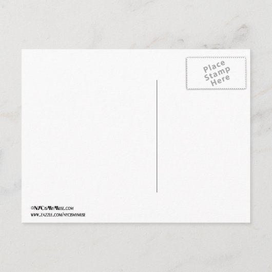 NYC Skyline Etched 01 Save the Date Ankündigungspostkarte (Rückseite)