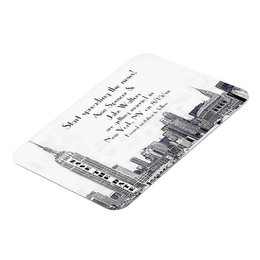 NYC Skyline Etched 01 Save the Date Magnet (Linke Seite)
