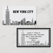NYC Skyline Etched 01 Visitenkarte (Vorne/Hinten)