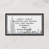 NYC Skyline Etched 01 Visitenkarte (Rückseite)